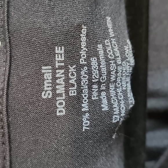 Black T, shorter in the front, soft, She is Strong - Picture 6 of 6